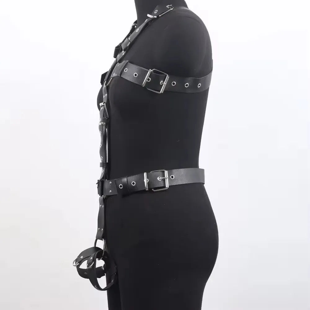 Black patent leather waist trainer belt with pin buckle, shown on a white background.