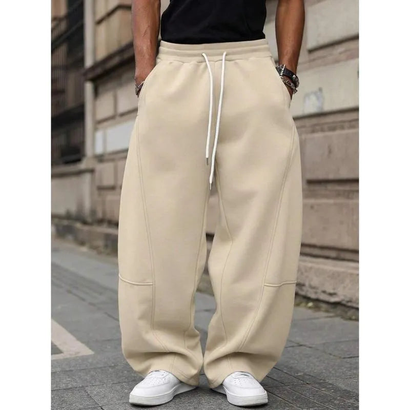 Men's high waist straight-leg casual cropped pants in a bamboo fibre blend fabric.