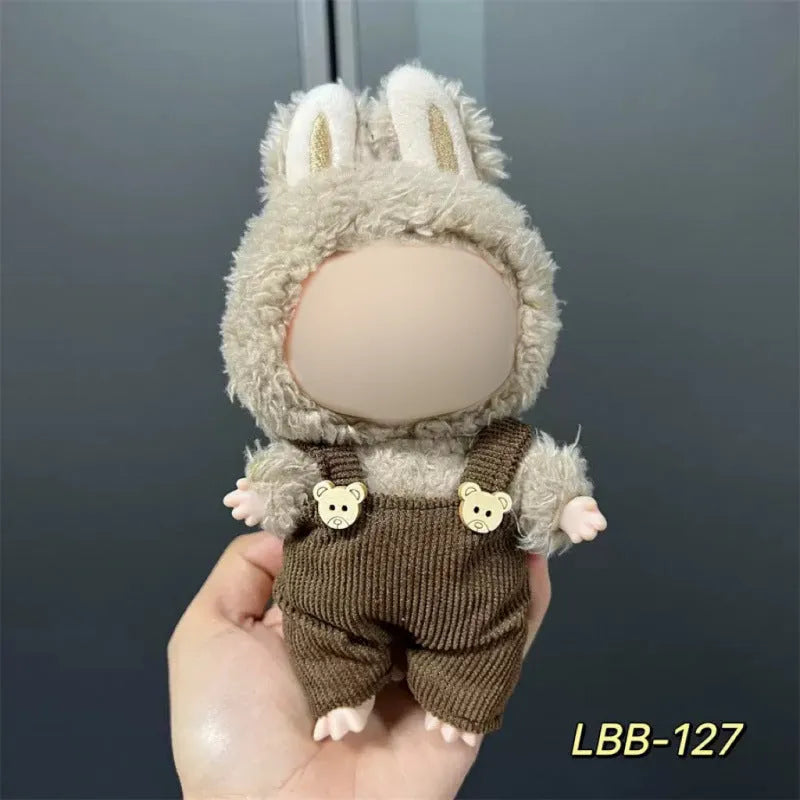 A plastic doll costume outfit for a 17cm tall vinyl figurine on a white background.