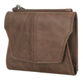 Genuine leather coin purse wallet in European retro style with stitching details and lock