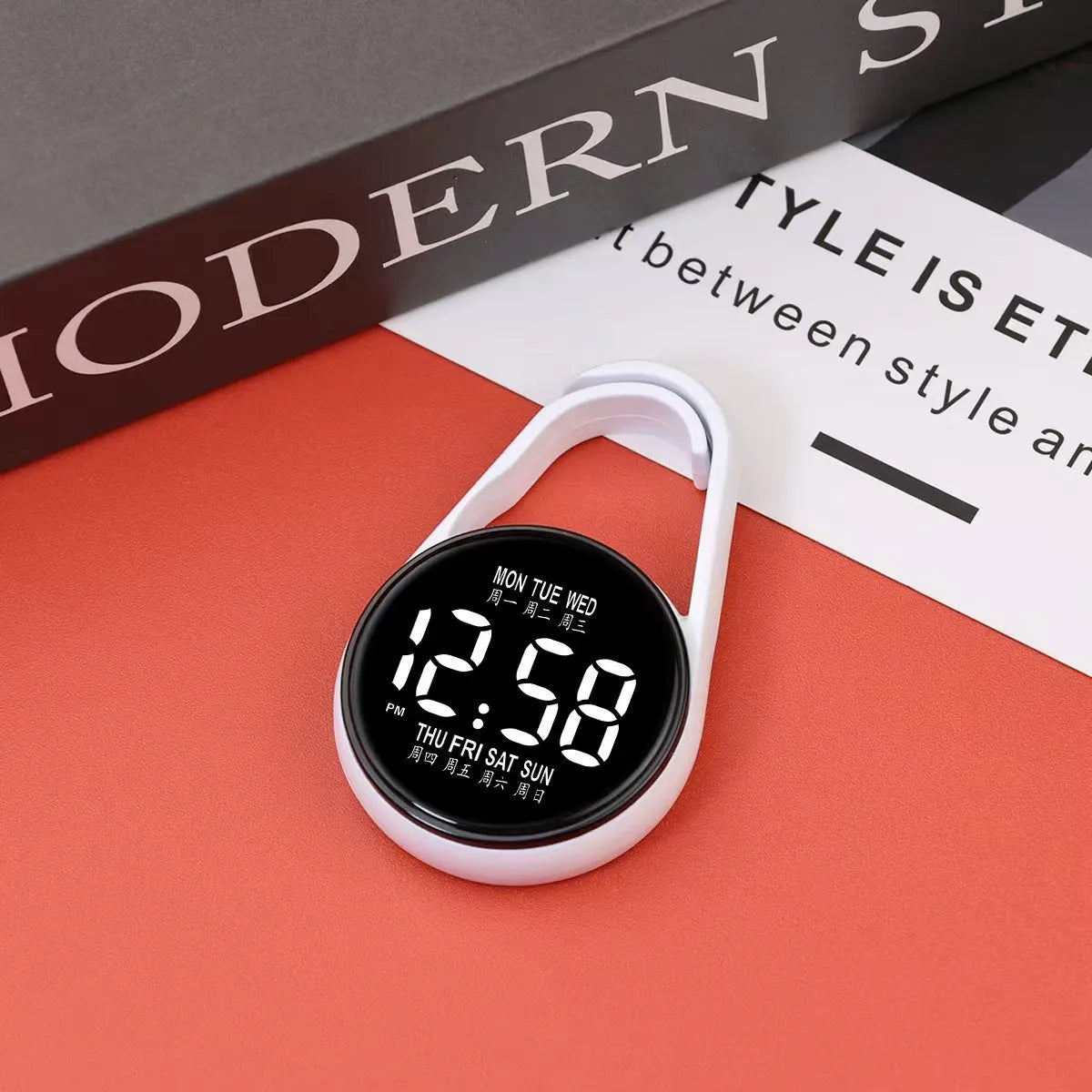 Digital LED wristwatch with luminous display and plastic strap in various colour options