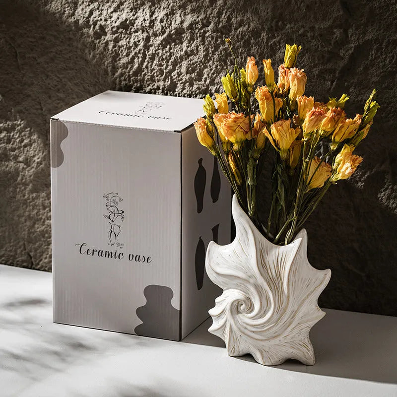 French art ceramic vase with coloured glaze in European-style retro design