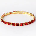 Women's zircon bracelet with electroplated alloy construction and zircon stones