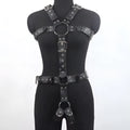 Black patent leather waist trainer belt with pin buckle, shown on a white background.