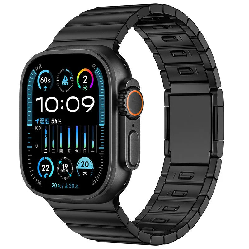 Stainless steel magnetic buckle watch strap for Apple Watch in various colours