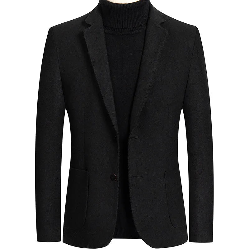 Men's slim fit wool suit jacket in grey colour for autumn and winter leisure wear