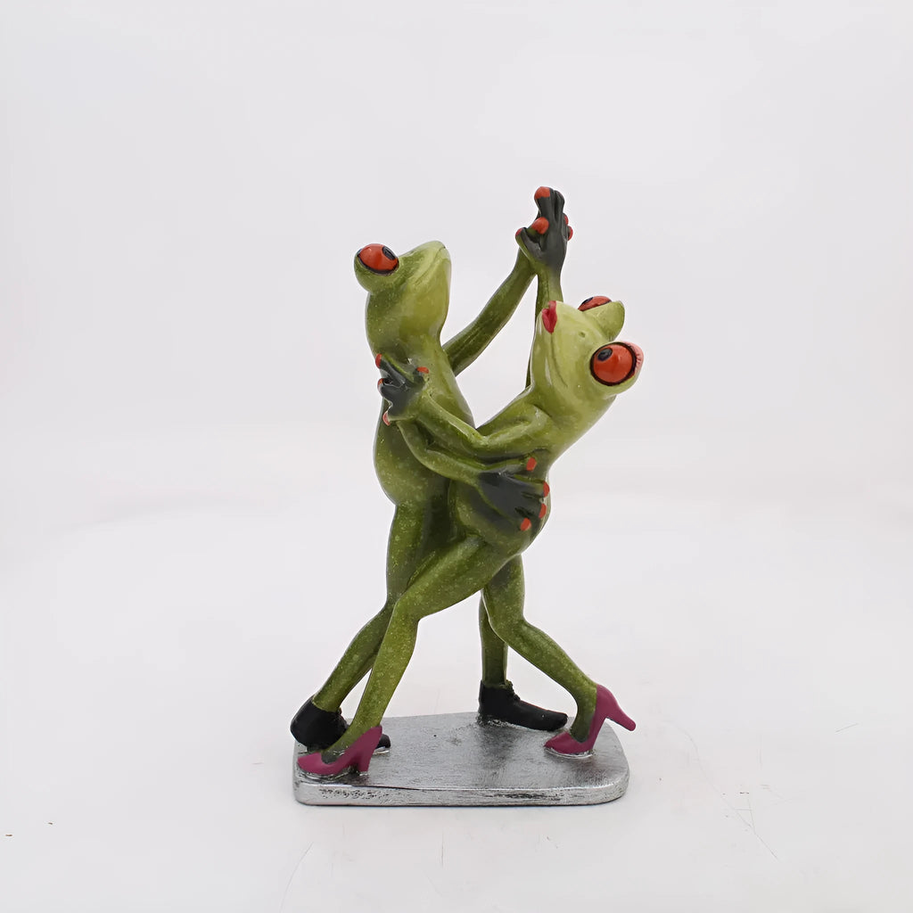 Pastoral style synthetic resin frog figurine home decoration ornament