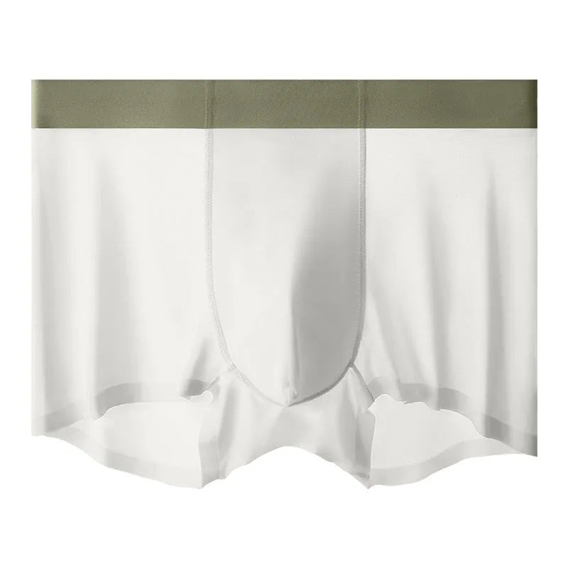 Men's ice silk antibacterial shorts in solid colours with seamless design and mid waist.