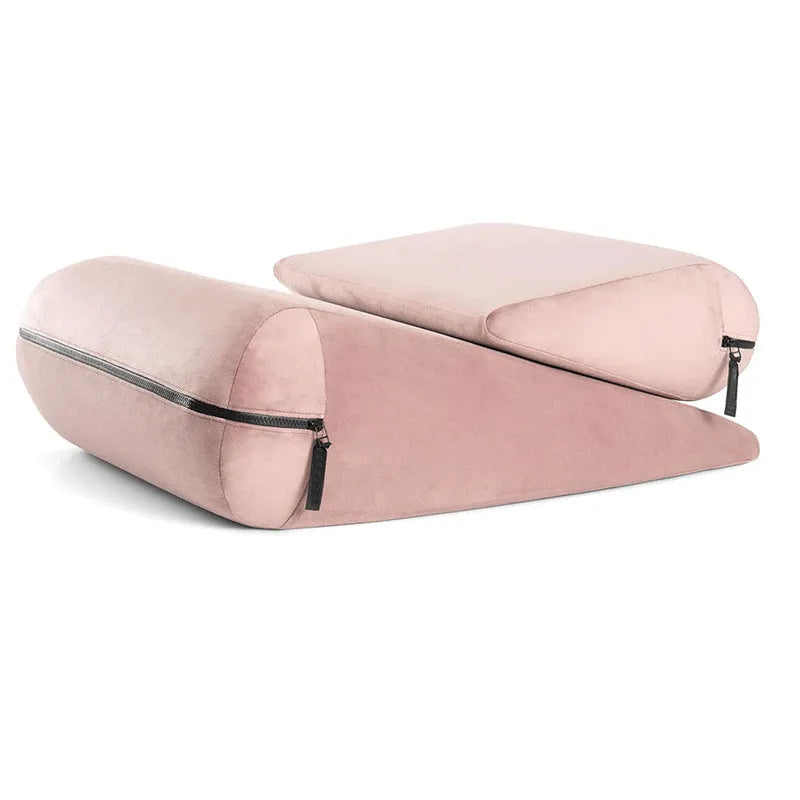 A large grey triangle-shaped cushion with an embroidered textured surface, showcasing its 68cm length.