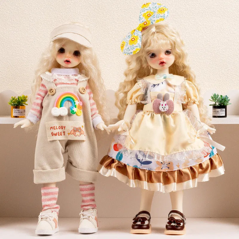 French doll dress-up clothes in 11 colour themes including rococo, caramel pudding, and bear infested designs