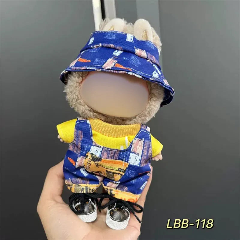A plastic doll costume outfit for a 17cm tall vinyl figurine on a white background.