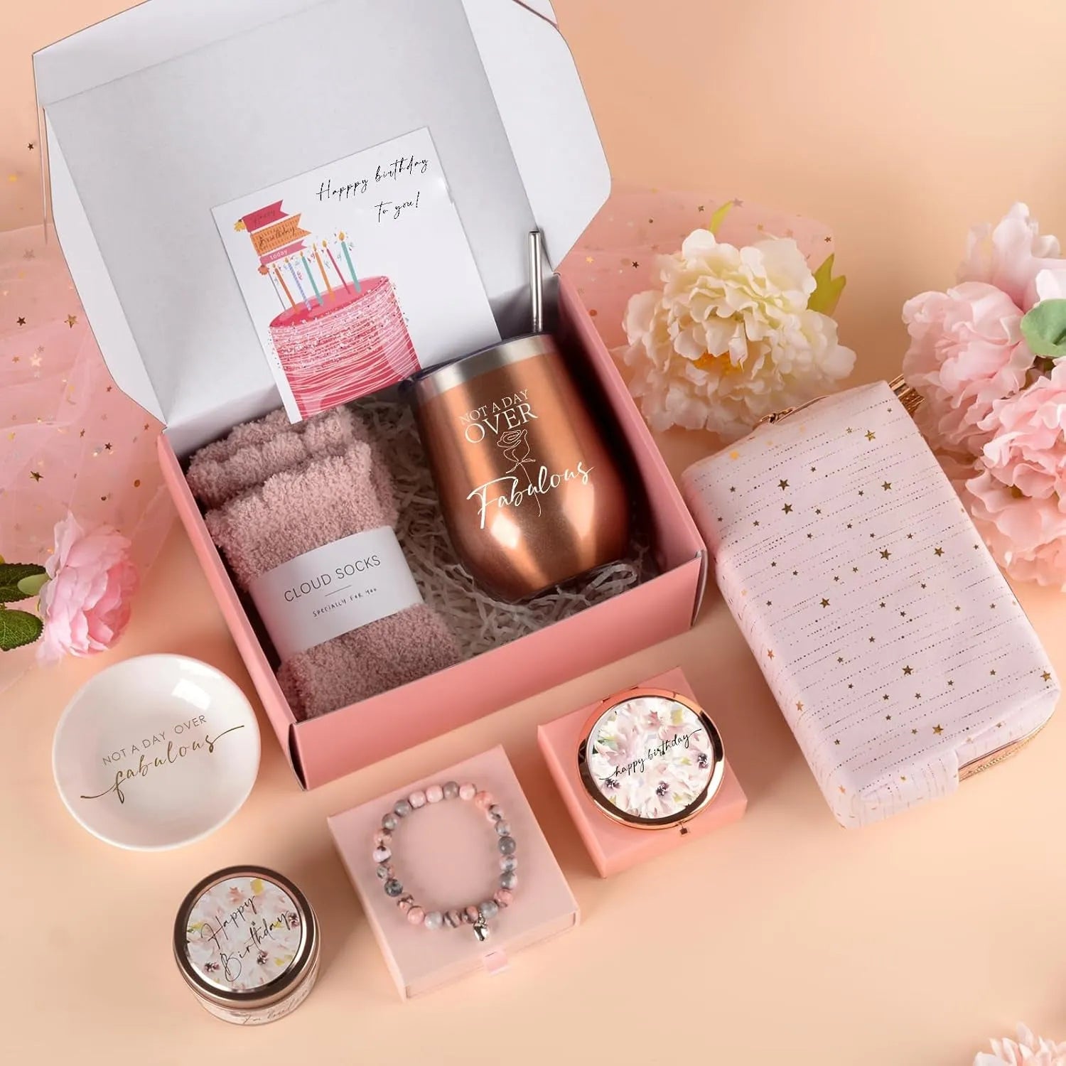 Soy wax aromatherapy candle bath gift set in a box with modern simplicity design.