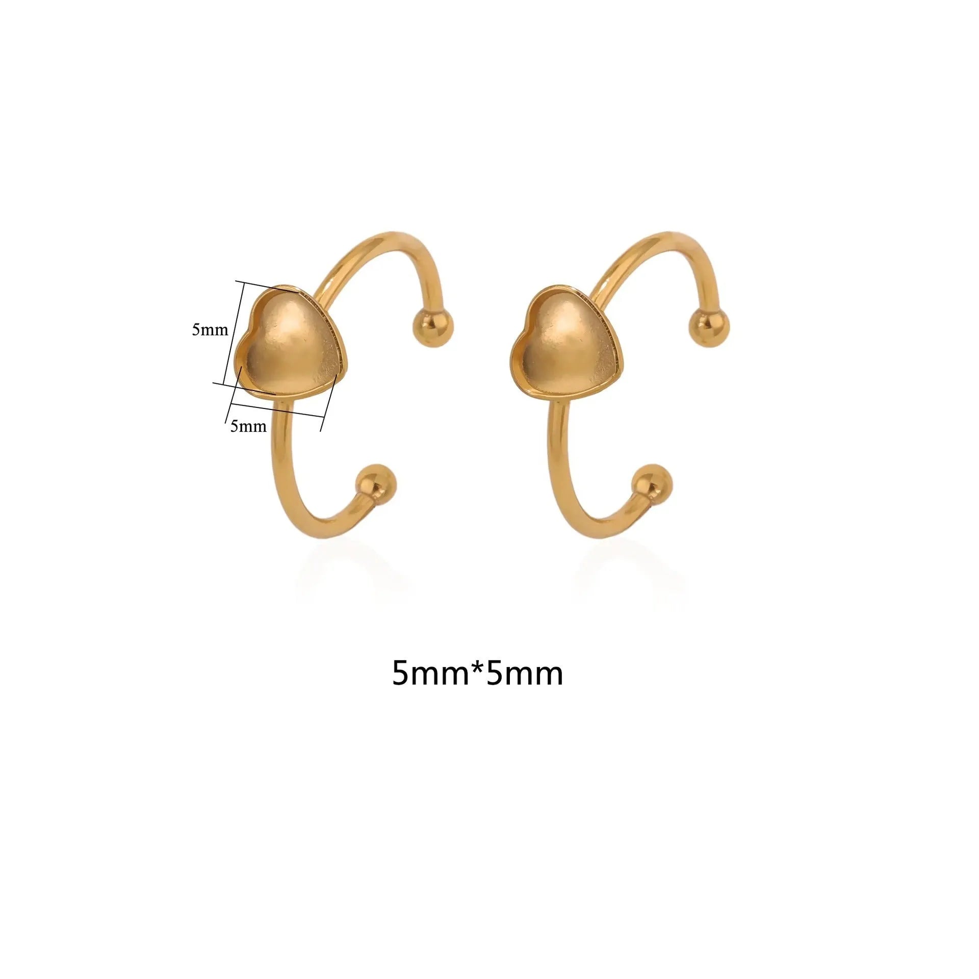 Golden electroplated stainless steel ring setting for DIY jewellery making in totem pattern design