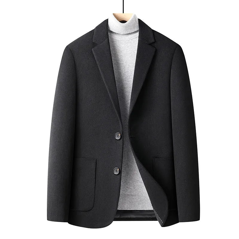 Men's slim fit wool suit jacket in grey colour for autumn and winter leisure wear