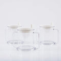 Transparent spill-proof drinking cup showing clear PP construction with modern design