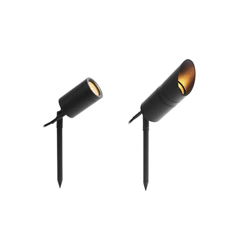Outdoor aluminium ground lamp with stake base for garden lighting
