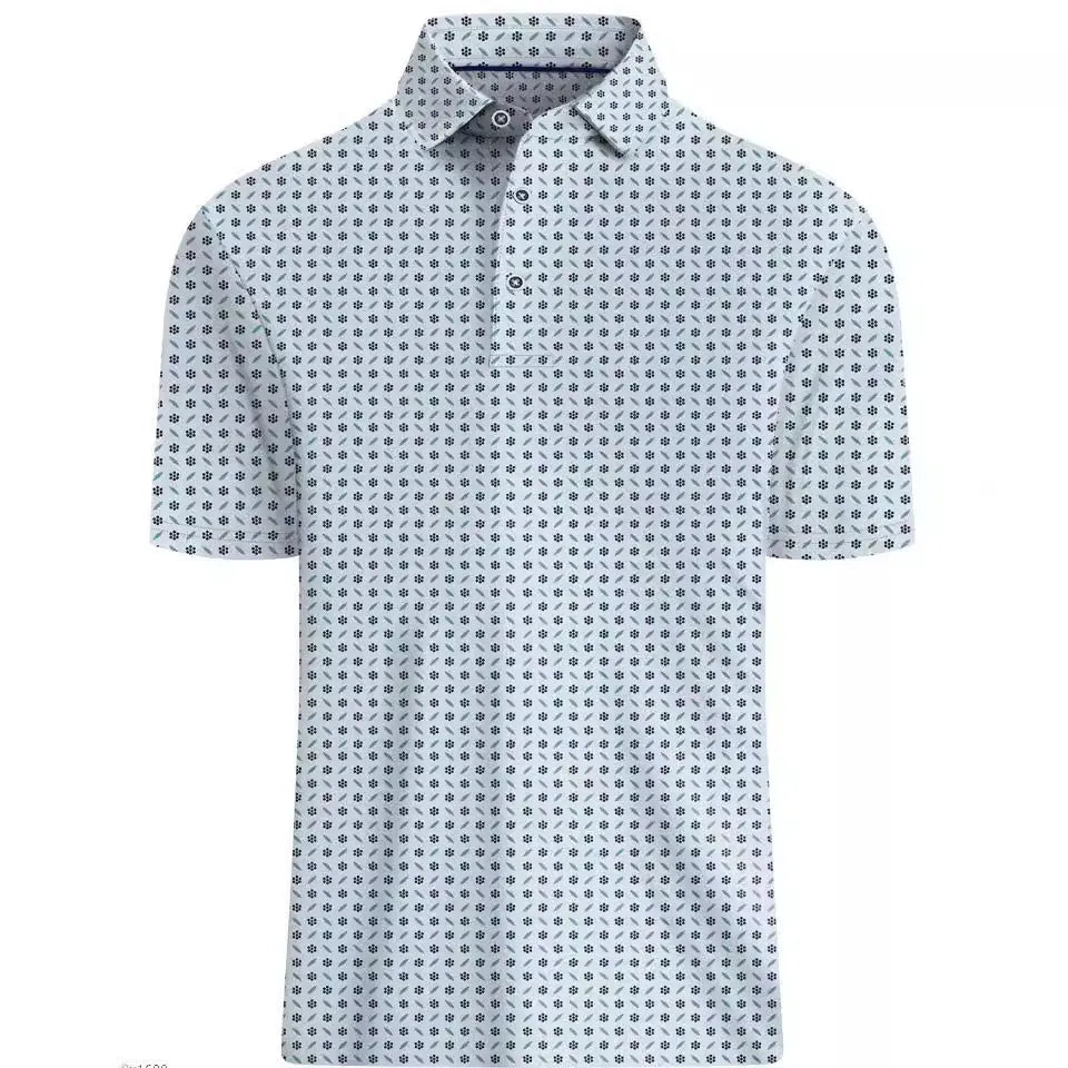 European fit men's short sleeve mesh t-shirt with 3D printed Japanese retro pattern and zipper decoration