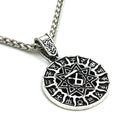 Lunavin ODing logo pendant necklace on snake bones chain with adjustable length.