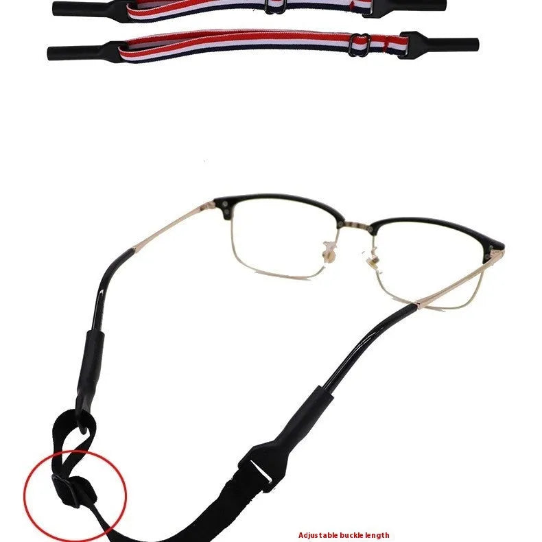Black adjustable glasses cord with silicone anti-skid rope for adult and children eyewear retention