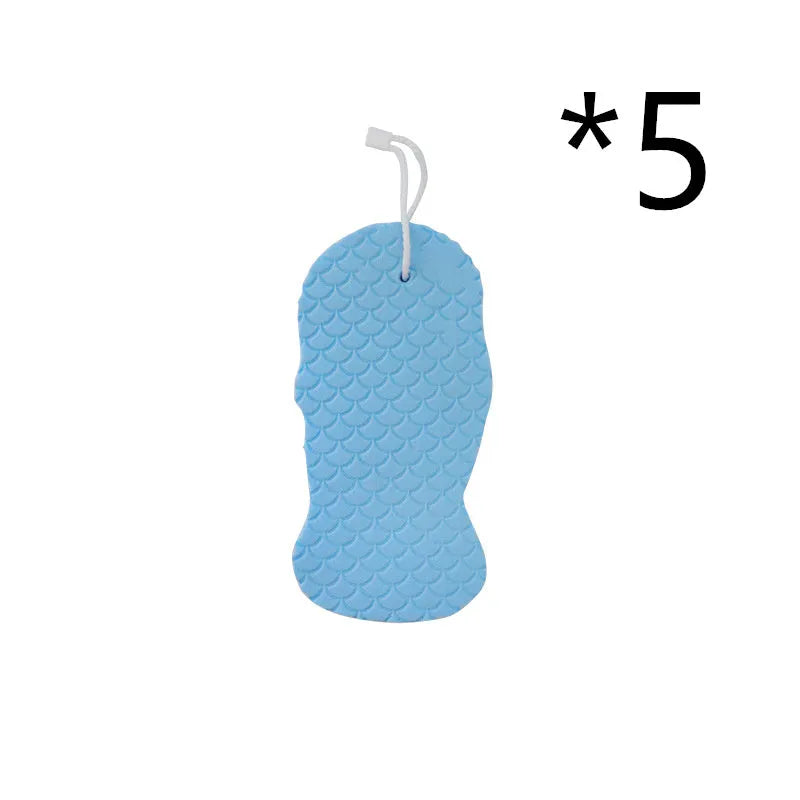 White 3D bath ball with fish scale pattern for body exfoliation