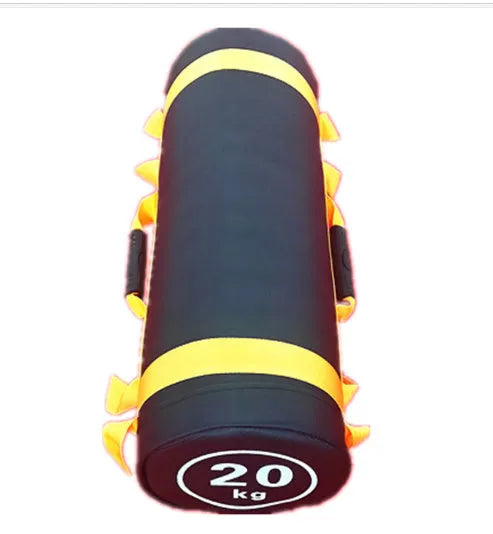 Flat white PVC fitness training sandbag for weight lifting and gym exercises