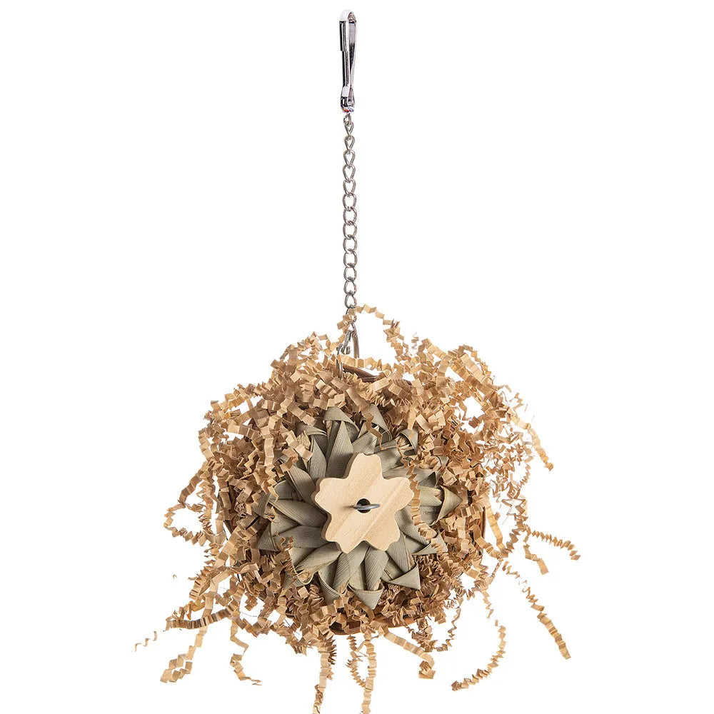 Set of three bird chewing toys for parrot gnawing and molar activities