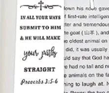 Stainless steel Family Bible Verse bookmark with engraved scripture in CFS5170 Steel Colour