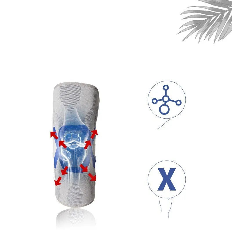 A pair of men's silicone knee pads for sports protection shown in a two-tone colour.