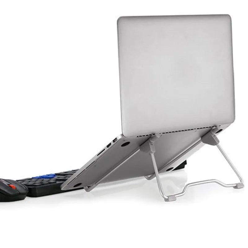 Grey aluminium mobile phone stand with adjustable height and anti-slip plastic grips