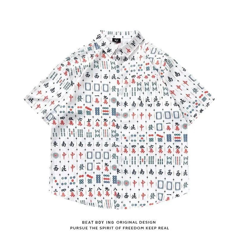 Men's loose fit short sleeve shirt with a full floral print in a choice of colours