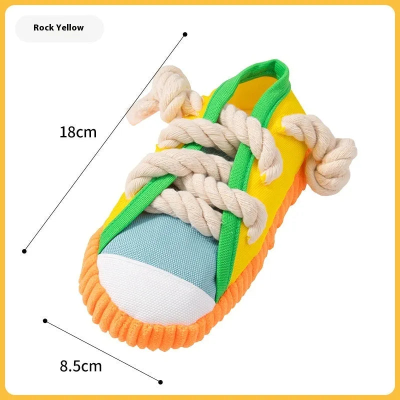 Plastic dog squeaker slipper chew toy for molar relief and bite training
