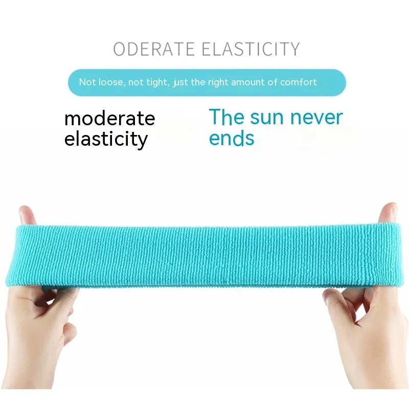 Solid color elastic sports sweat band made of polyester and spandex for running and gym