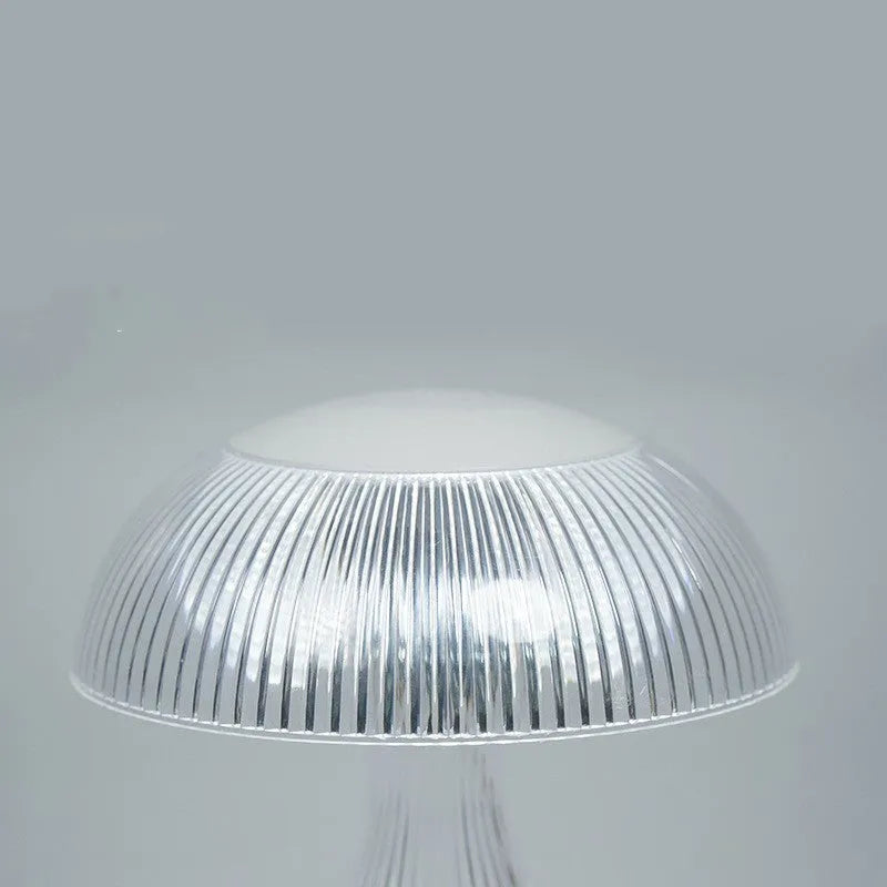 Rechargeable three-colour changing bedside lamp with plastic holder and acrylic body