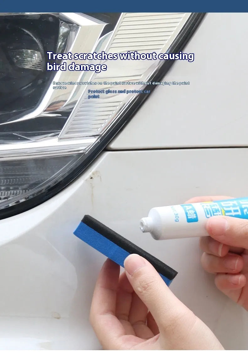 Car repair wax polishing kit with A wax, B wax, and frosted sponge mop for scratch removal
