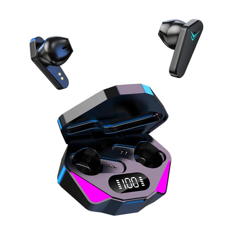 X15 wireless Bluetooth in-ear gaming headphones in optional colours with charging case
