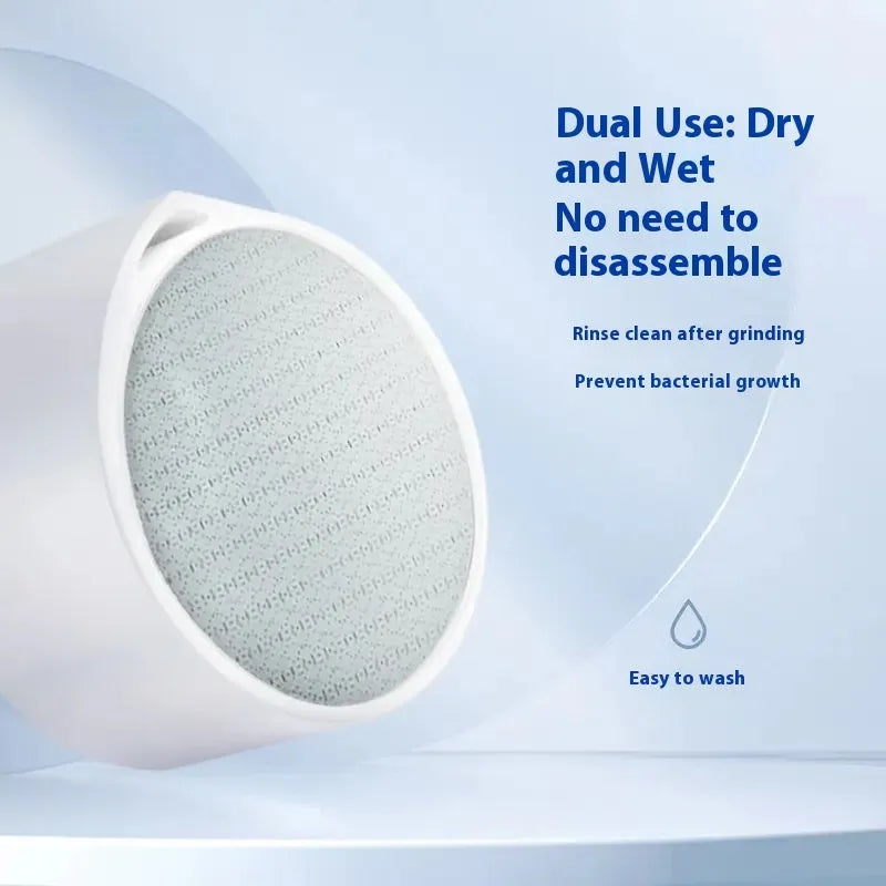 Nano glass epilator and foot grinder device with 2-in-1 design in plastic housing