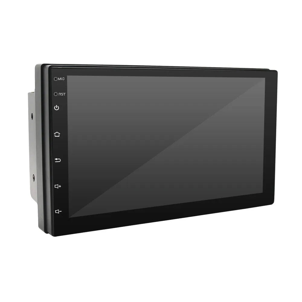 Black universal car MP5 player with 7-inch screen, GPS navigation and integrated radio for manual transmission vehicles