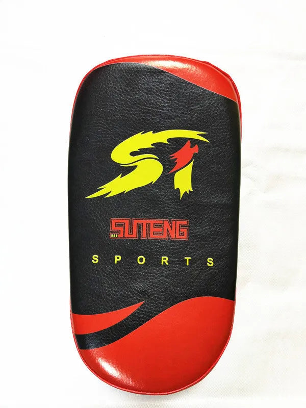 Black and red square boxing Sanda foot target pad with hand buckle on back