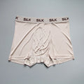 Men's loose fit silk shorts in navy blue colour showing mid waist design