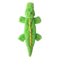 Green plush crocodile dog toy with no stuffing, for aggressive chewers.