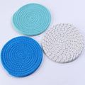 Three round cotton cord coaster placemats in chosen colour with 18cm diameter