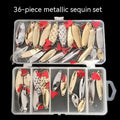 Sequin fishing lure set with metal sequins on box iron false bait in assorted colours