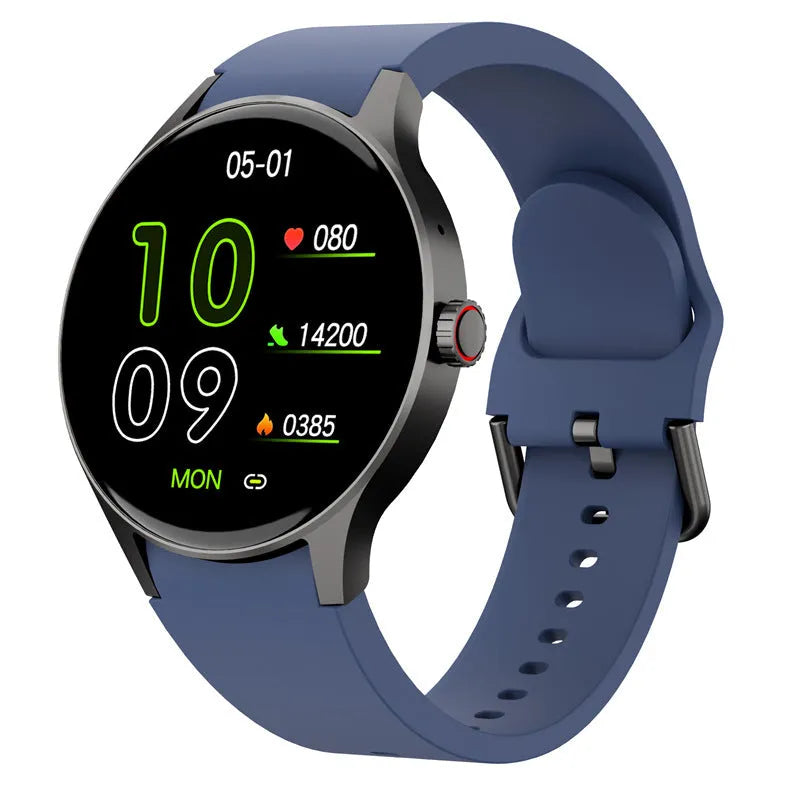 Men's and women's Bluetooth smart sport watch with round display showing fitness metrics