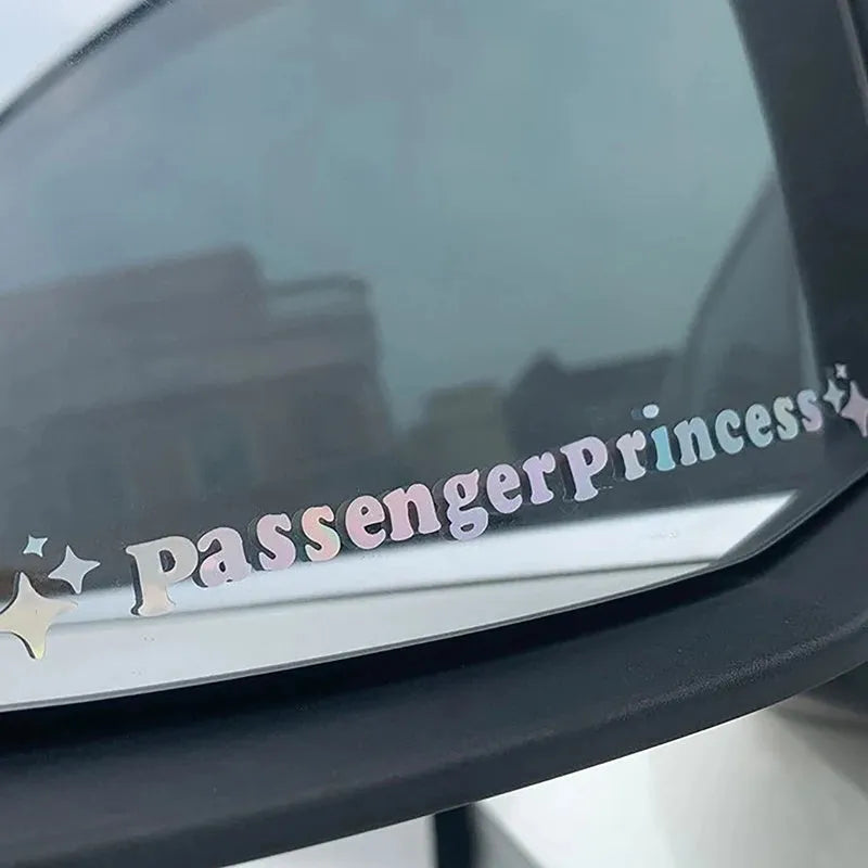 Passenger Princess rearview mirror decorative sticker in reflective colours on car side mirror