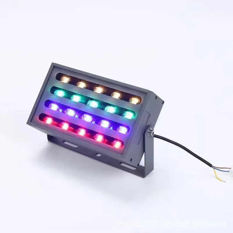 Aluminium alloy outdoor LED rainbow tree lamp with IP65 waterproof rating for colour projection.