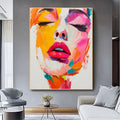 Handmade oil painting abstract human face portrait modern art on canvas rolled frameless