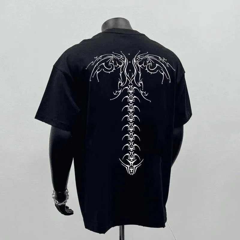 Men's loose fit pure cotton short sleeve t-shirt in black, styled for business casual wear.