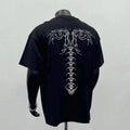 Men's loose fit pure cotton short sleeve t-shirt in black, styled for business casual wear.
