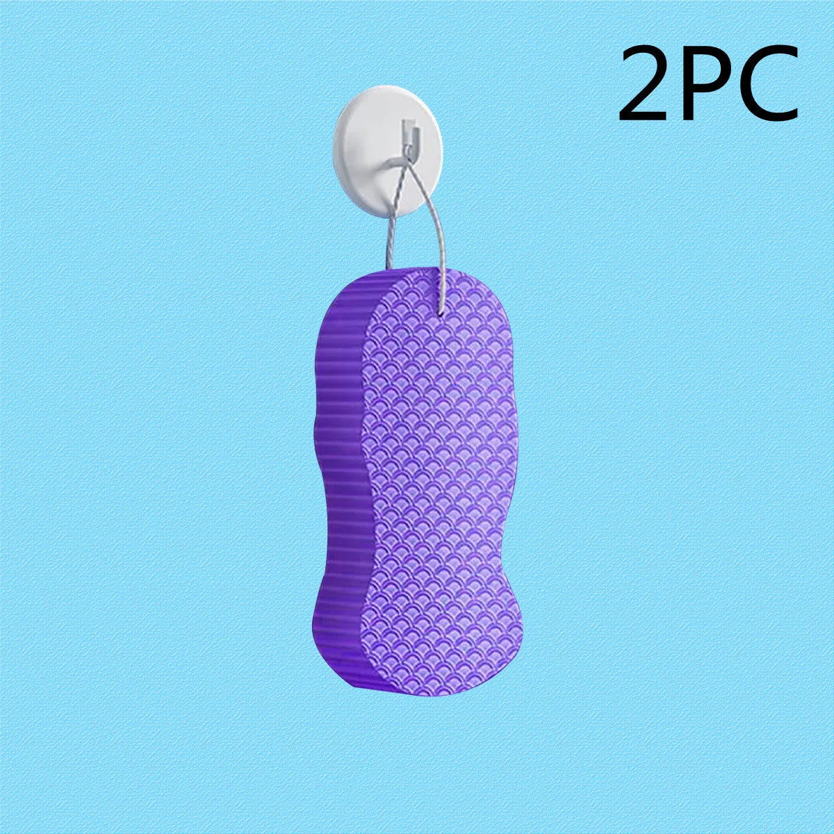White 3D bath ball with fish scale pattern for body exfoliation