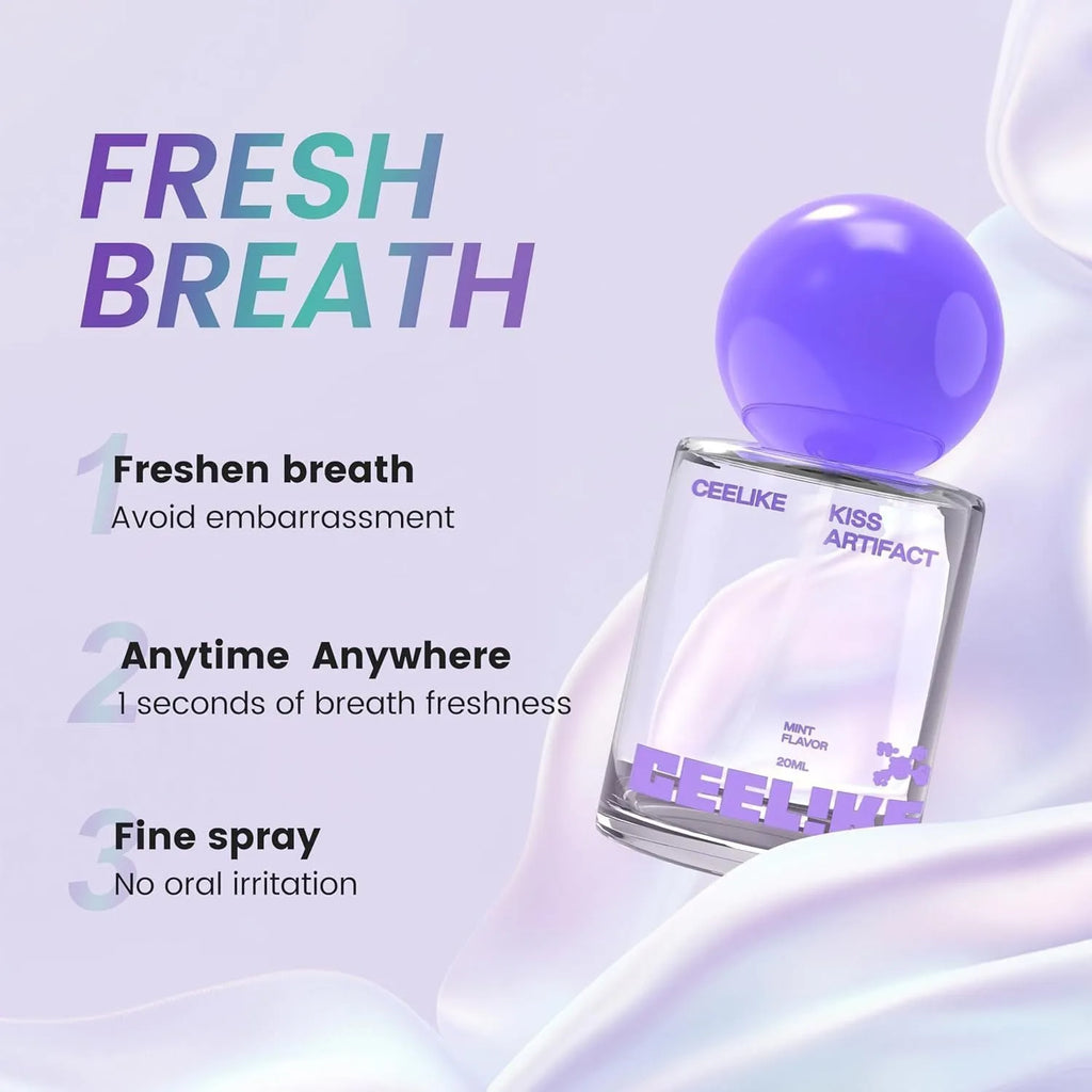 20ml portable oral spray bottle with a white pump head, labelled for probiotics and hydration.